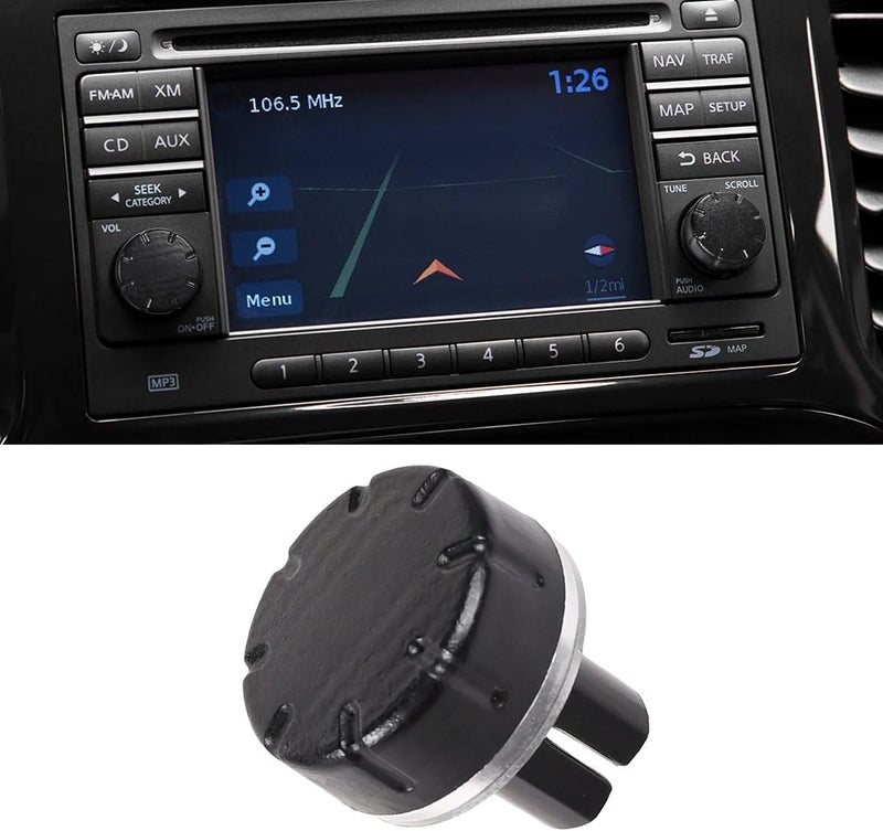 OICCTBF Radio Knob Button Volume Stereo Tuner, Stereo Audio Volume Radio Tuner Control Switch Knob Ring for Nissan for Qashqai for Juke for X-Trail for Note and for Micra models - Image 1
